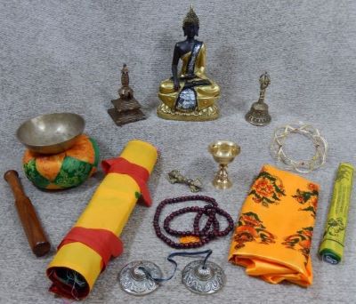 Image of contents in Buddhism artefacts box