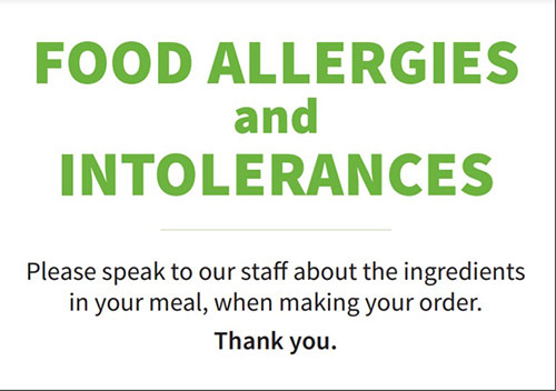 example food allergies and intolerance sign